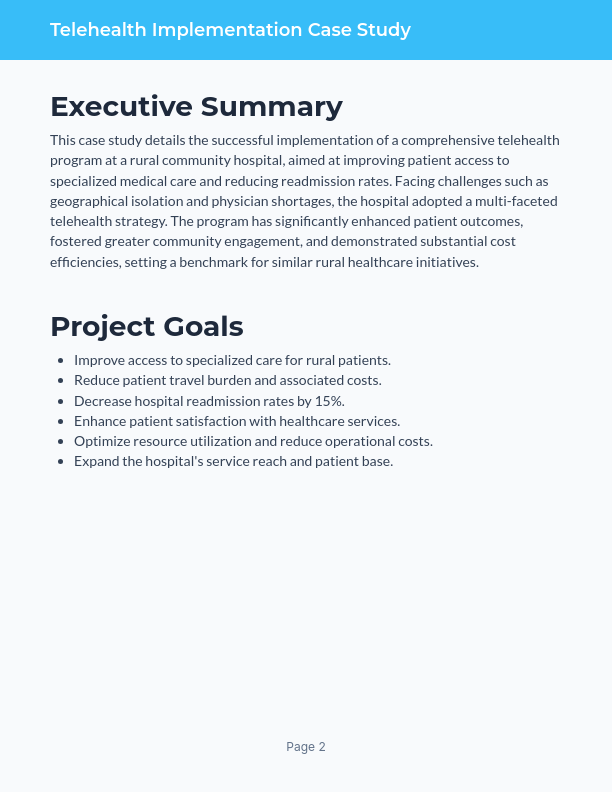 Telehealth Implementation for Rural Hospitals